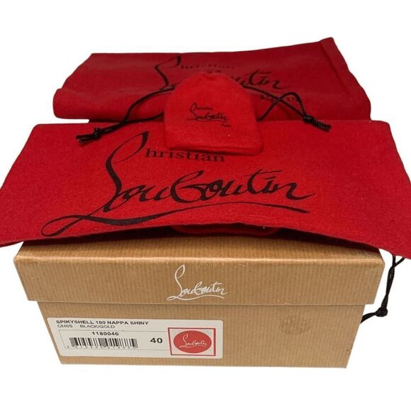 Christian Louboutin Spikyshell 100 Nappa Shiny Pumps EU 40 US 10 Studded Heels - Picture 6 of 13